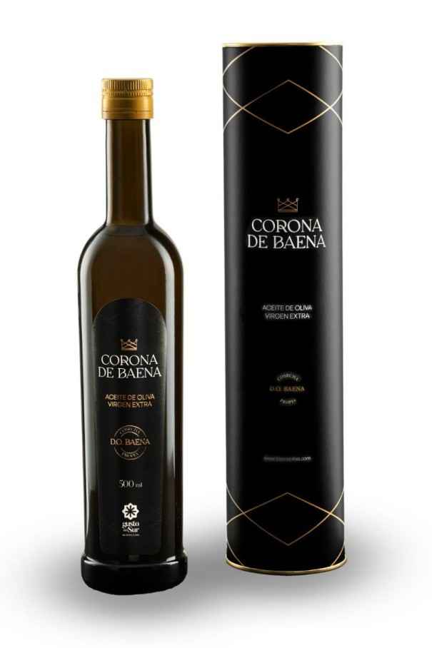 Botella cilíndrica estuchada Corona de Baena 500ml