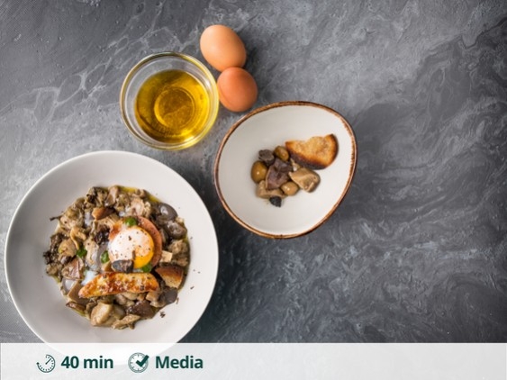 Mushrooms with Egg, Truffle and Foie gras
